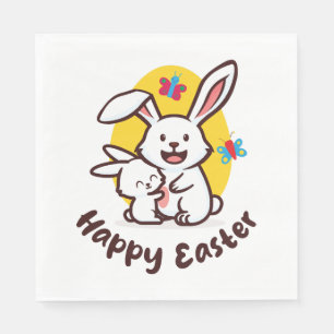 Happy Easter Bunnies (on light colours) Napkin