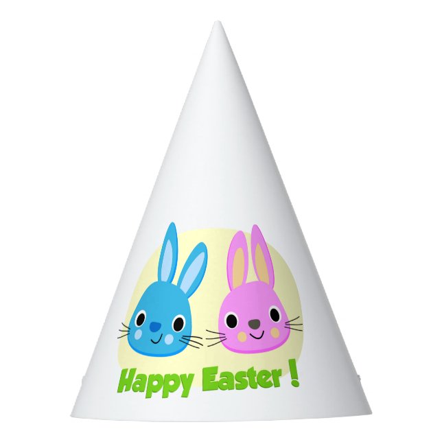 "HAPPY EASTER" BUNNIES PARTY HAT (Front)