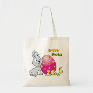 Happy Easter Bunny and Baby Chick Tote Bag