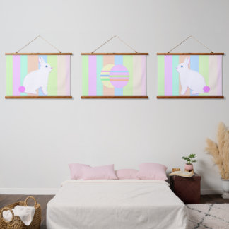 Happy Easter Bunny and Eggs  Hanging Tapestry