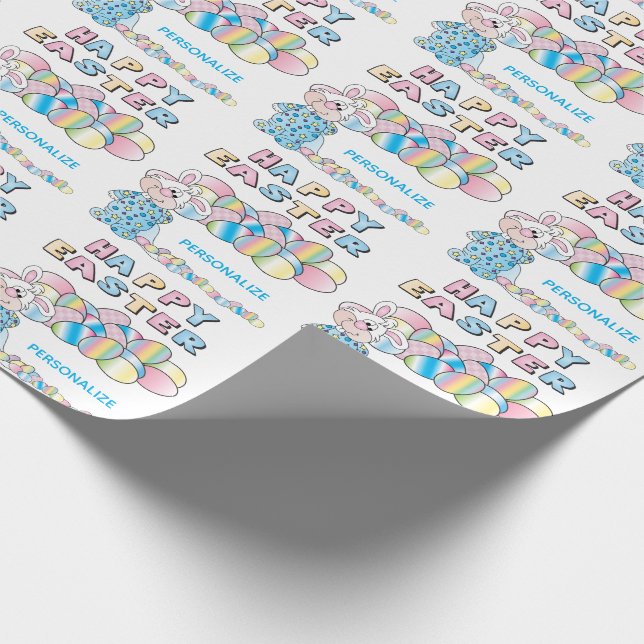 Happy Easter Bunny and Eggs - Wrapping Paper (Corner)