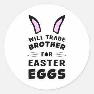 Happy Easter Bunny Animal Egg Cool Funny Gift Idea Classic Round Sticker