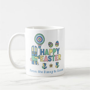 Happy Easter Bunny Balloon – Cute Personalized Coffee Mug