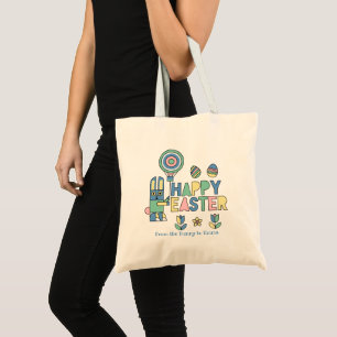 Happy Easter Bunny Balloon – Cute Personalized Tote Bag