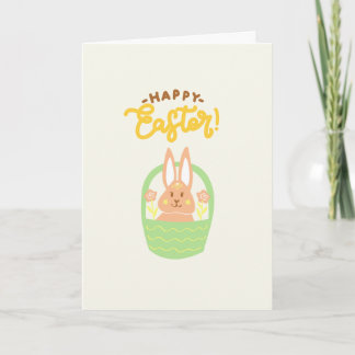 Happy Easter Bunny Basket Card
