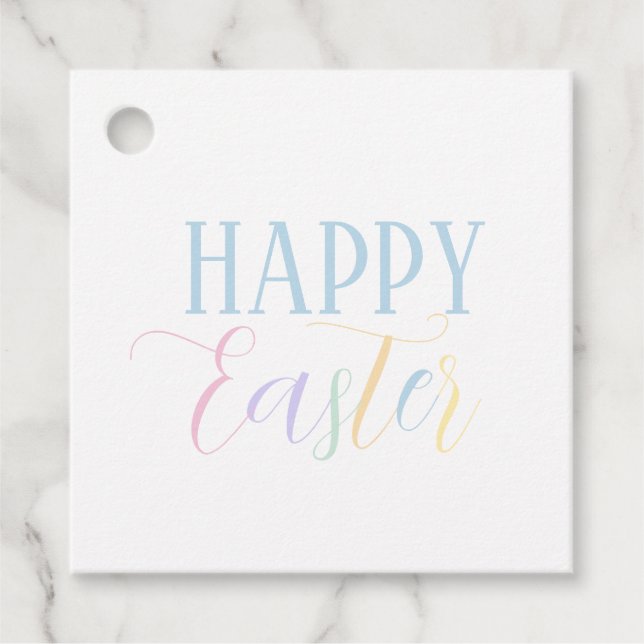 Happy Easter Bunny Basket Holiday Gift Tag  (Front)