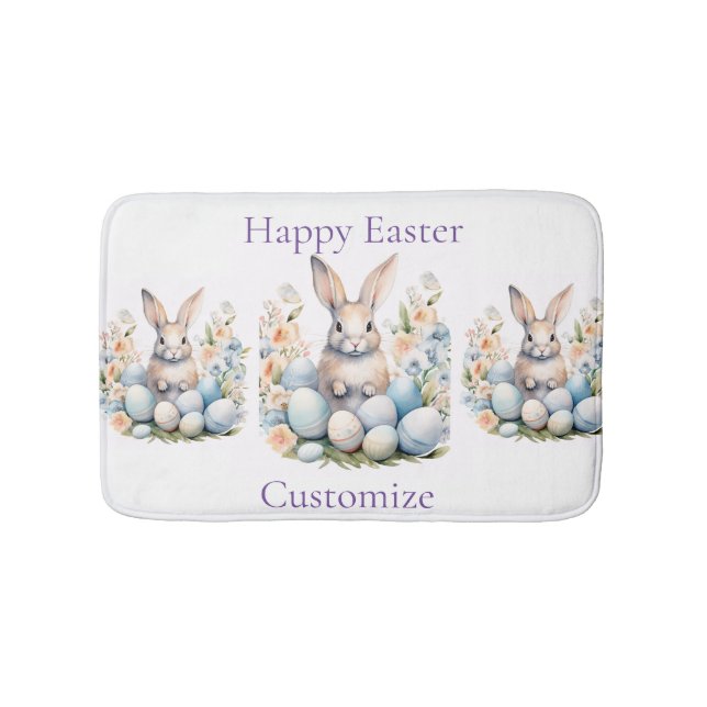 Happy Easter Bunny Basket Thunder_Cove Bath Mat (Front)