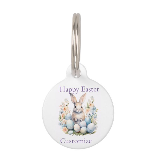 Happy Easter Bunny Basket Thunder_Cove Pet Tag (Front)