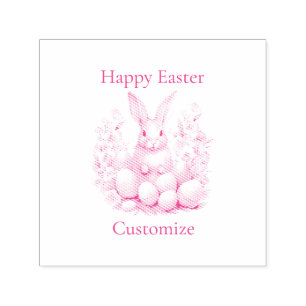 Happy Easter Bunny Basket Thunder_Cove Self-inking Stamp