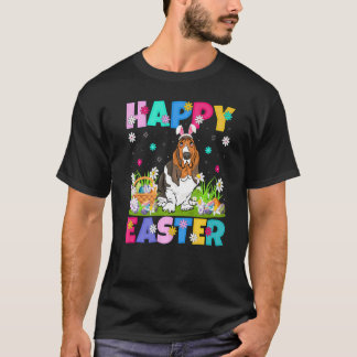 Happy Easter Bunny Basset Hound Dog Easter Sunday T-Shirt