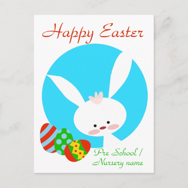 Happy Easter Bunny Blue Card (Front)