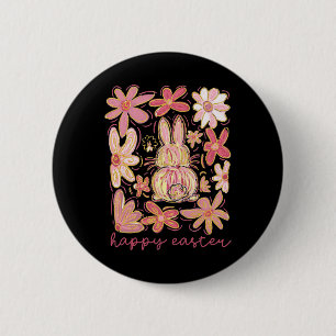Happy Easter Bunny Boho Easter Coquette Floral Pin