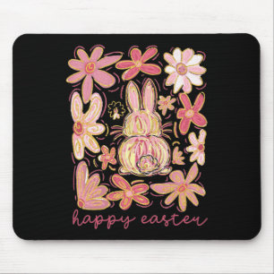 Happy Easter Bunny Boho Easter Coquette Floral Pin Mouse Mat