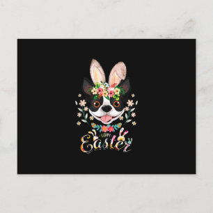 Happy Easter Bunny Boston Terrier Lovers With East Holiday Postcard