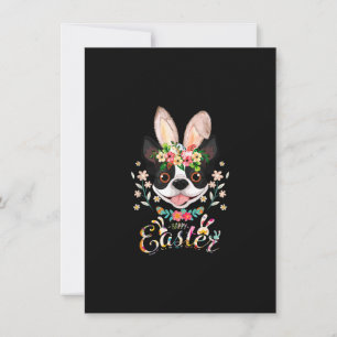 Happy Easter Bunny Boston Terrier Lovers With East Thank You Card