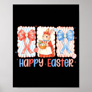 Happy easter bunny bow tie for kid boy girl women poster