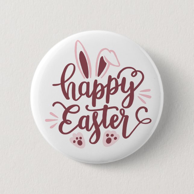 Happy Easter Bunny Button – Cute Spring Holiday  (Front)
