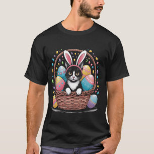 Happy Easter Bunny Cat Cute Kitten Egg Basket Men T-Shirt