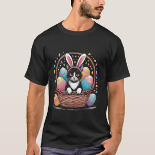 Happy Easter Bunny Cat Cute Kitten Egg Basket Men T-Shirt