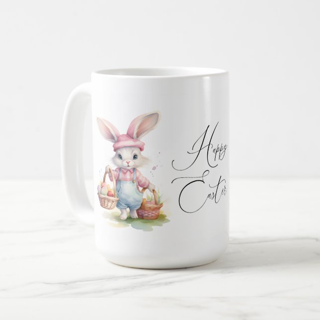 Happy Easter Bunny Ceramic Mug (Front Left)