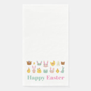 Happy Easter Bunny Chicken Napkin