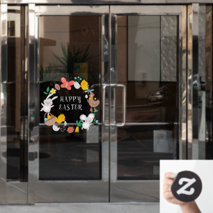 Happy Easter Bunny Chicken Spring Elements  Window Cling