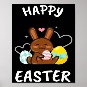 Happy Easter Bunny Chicks Egg Hunting Cute Cool  Poster