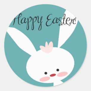 Happy Easter Bunny Classic Round Sticker