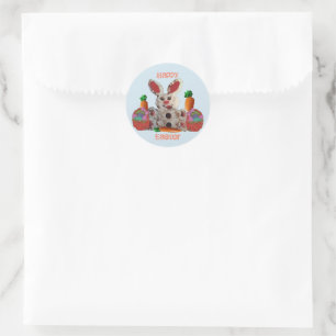 Happy Easter Bunny Classic Round Sticker