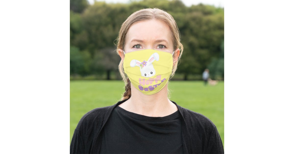 Happy Easter Bunny Cloth Face Mask Zazzle.co.uk
