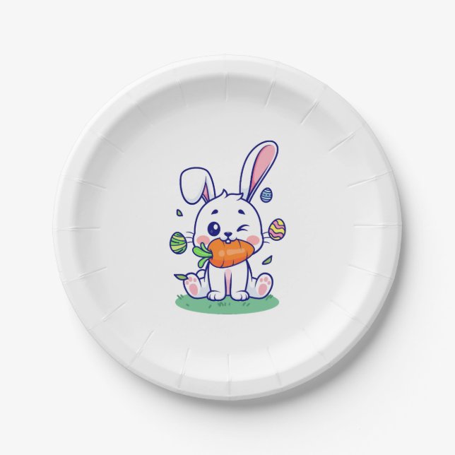 Happy Easter  Bunny collection 1 Paper Plate (Front)