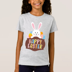 Happy Easter Bunny Colourful Eggs Children's T-Shirt