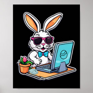 Happy Easter Bunny Computer Video Game Lovers  Poster