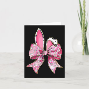 Happy Easter Bunny Coquette Bow Ears Girls Teen Wo Card