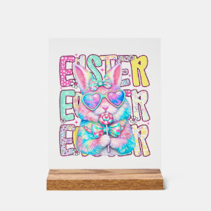 Happy Easter Bunny Coquette Bow Preppy Easter Day  Acrylic Sign