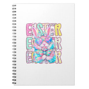Happy Easter Bunny Coquette Bow Preppy Easter Day  Notebook