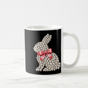 Happy Easter Bunny Coquette Pearls Spring Rabbit Coffee Mug