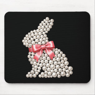 Happy Easter Bunny Coquette Pearls Spring Rabbit Mouse Mat