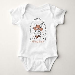 Happy Easter bunny cowboy country farm animal Baby Bodysuit