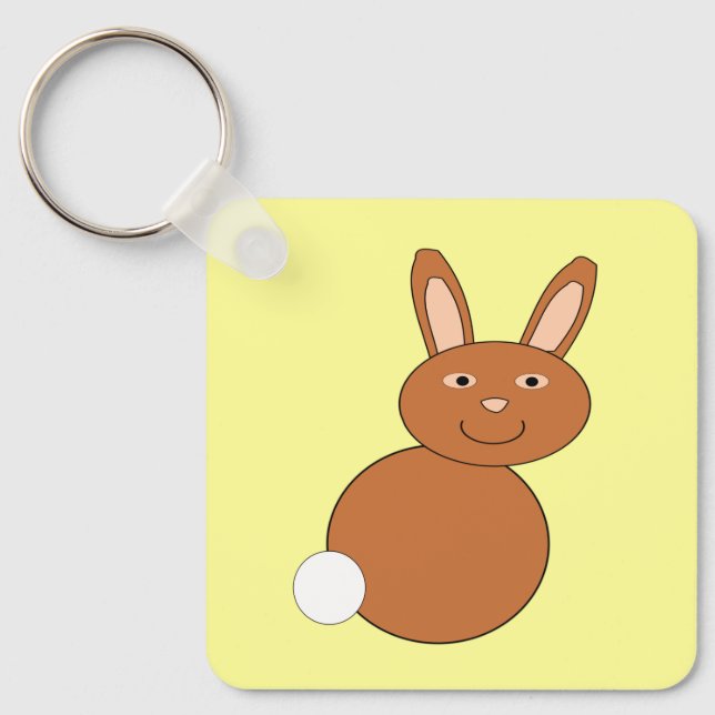 Happy Easter Bunny Custom Key Ring (Front)