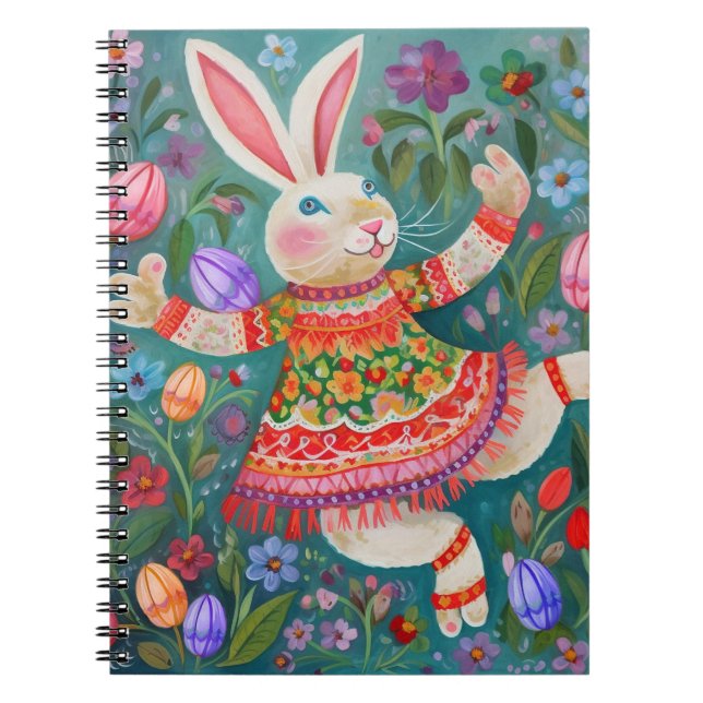 Happy Easter Bunny Dance Notebook (Front)