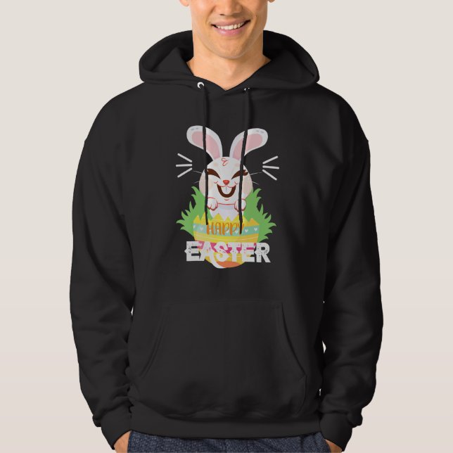 Happy Easter Bunny Design Hoodie (Front)