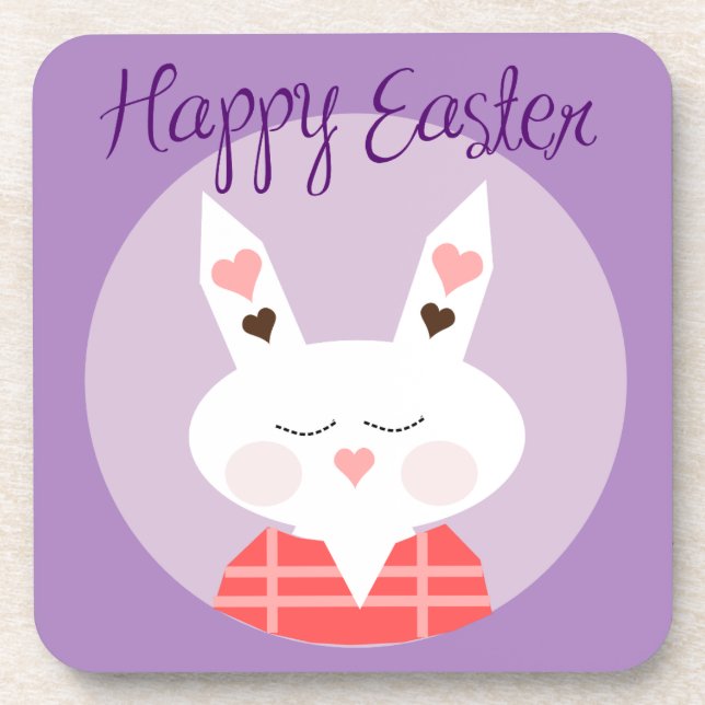 Happy Easter Bunny Drink Coaster (Front)