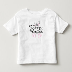 Happy Easter Bunny Ears and Feet Toddler T-Shirt