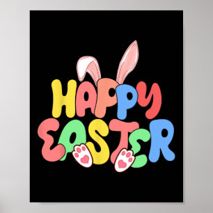 Happy Easter Bunny Ears Egg Hunting Poster