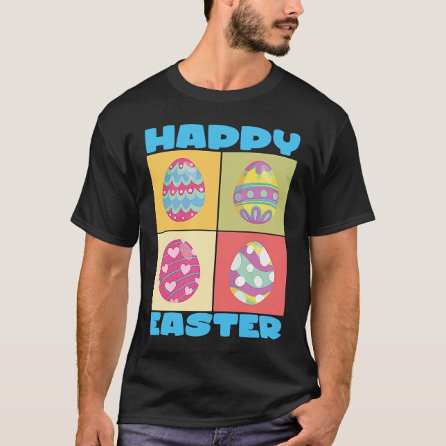 Happy Easter Bunny Ears Eggs Rabbit Celebrate Egg  T-Shirt (Front)