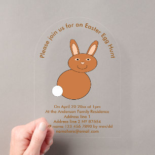 Happy Easter Bunny Easter Egg Hunt Acrylic Invitations