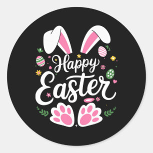 Happy Easter Bunny Easter Egg Hunt Squad Easter Wo Classic Round Sticker