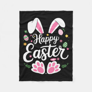 Happy Easter Bunny Easter Egg Hunt Squad Easter Wo Fleece Blanket