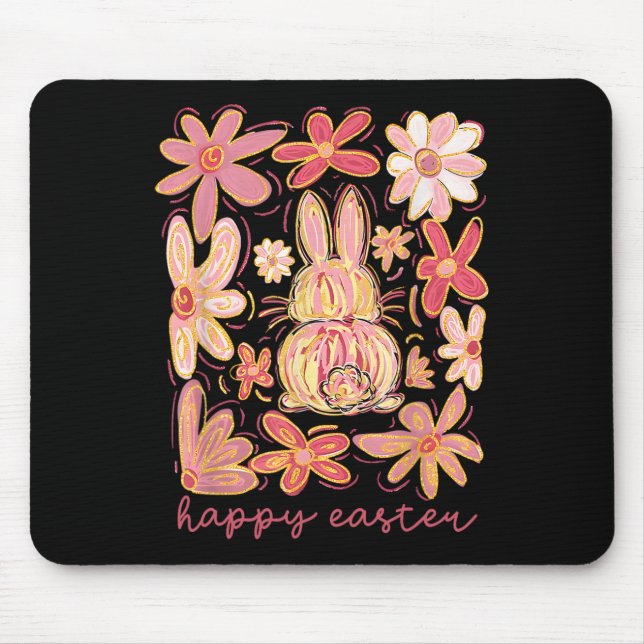 Happy Easter Bunny Easter Egg Hunt Squad Easter Wo Mouse Mat (Front)
